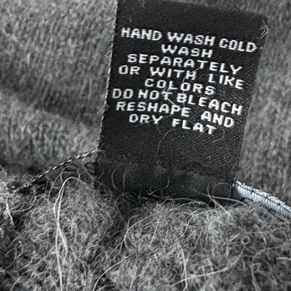 Vintage Wool Angora Cable Knit Turtleneck Sweater M Gray Cozy Outdoor Winter - Picture 5 of 7